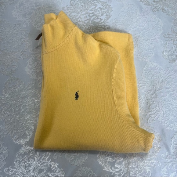 Polo Ralph Lauren Quarter 1/4 Zip 100% Cotton Butter Yellow Pullover Size XL - Picture 11 of 11